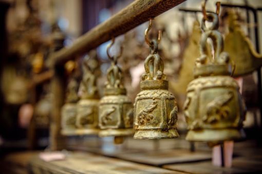 Brass Temple Bell Set